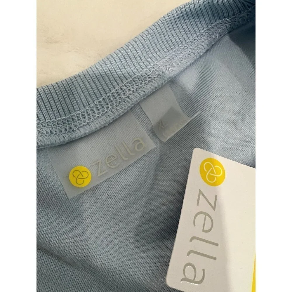 New ZELLA GIRL Kids' Size XL (14/16) Cozy Active Luxe velour Top Blue Cashmere